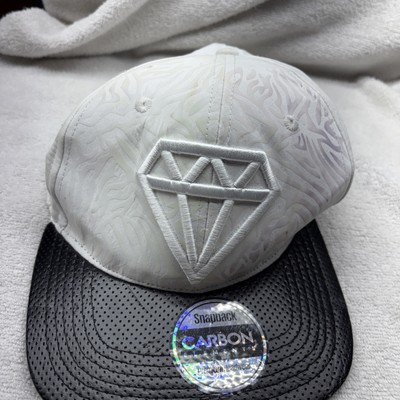 Carbon Elements White Black Bill Diamond Cap Hat Snapback Baseball NEW