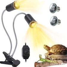 Reptile Heat Lamp with Dual Head, UVA UVB Light for Aquarium Turtle Tank, wit...