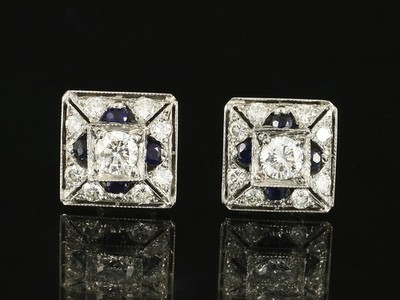 Schöne Brillant Saphir Ohrstecker ca. 1,24ct   585/- Weißgold