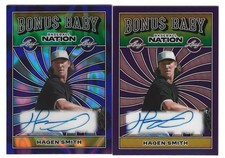 2025 Leaf Baseball Nation Hagen Smith Bonus Baby Auto BA-HS1 Lot of 2