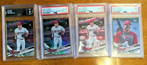 2017 Leaving Dugout (3) Mike Trout #20 Rainbow Foil (2) 10 1 (9) Bat (1) All 4