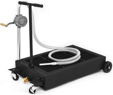 25 Gallon Oil Drain Pan with Pump, Low Profile Oil Drain Pan for Oil Change