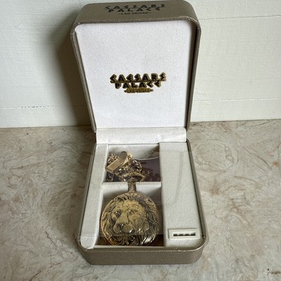 NEW Caesars Pocket Watch Lion Relief Case Japan Quartz Movement ~1,6   Diameter