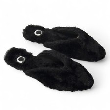 JOURNEE Collection Black Faux Fur Sundown Slipper, NEW Size 11