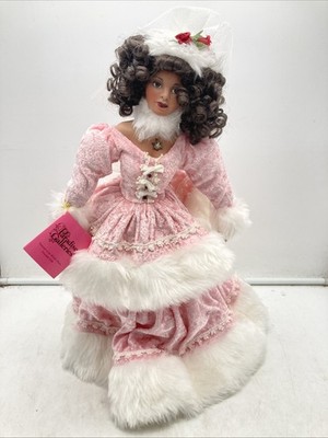 New Paradise Galleries Victorian Pinks VERONICA 18'' Porcelain Doll w/ Stand NWOB