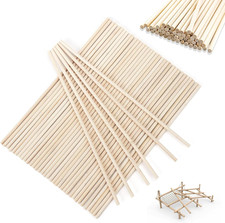 50 Pcs Wooden Dowels Rods, 20Cm X 5Mm Wooden Sticks for Crafting, Smooth Dowling