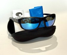 Costa Del Mar Clipperton Polarized Sunglasses Matte Black/Blue Glass, 580G NWOT