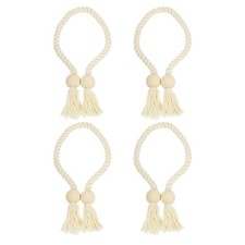 4 Pack Magnetic Curtain Tiebacks 55cm/21.65" Curtain Holdbacks Beige