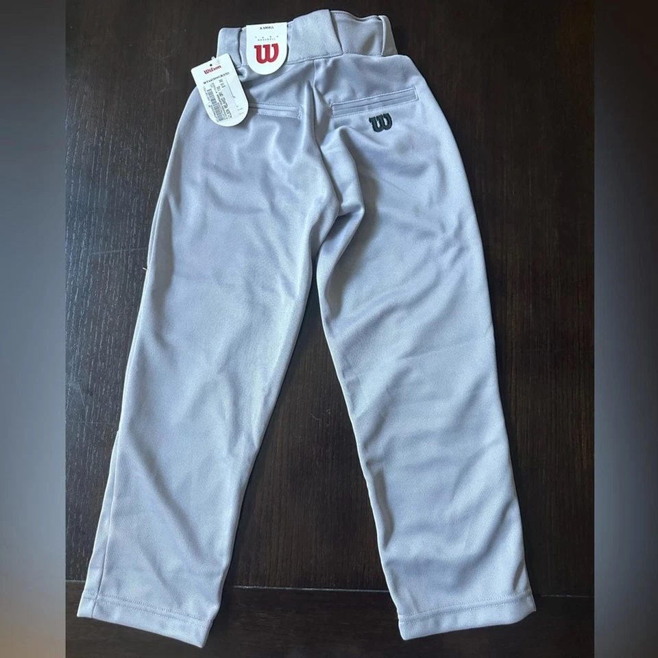 NEW WITH TAGS Wilson Gray Rrlaxed Fit Baseball Pants YOUTH XS YXS 🐝 - Image 2 of 4