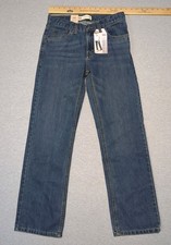 LEVI'S 505 Boys Jeans 16R Straight Dark Blue 28x30. NWT