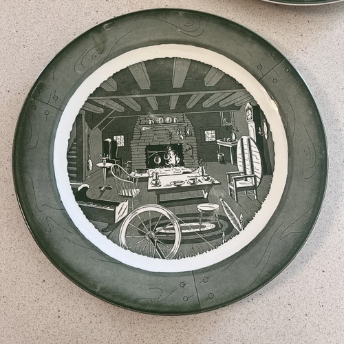 Colonial Homestead by Royal China Green 12” Round Serving Platter Plate - Picture 1 of 6