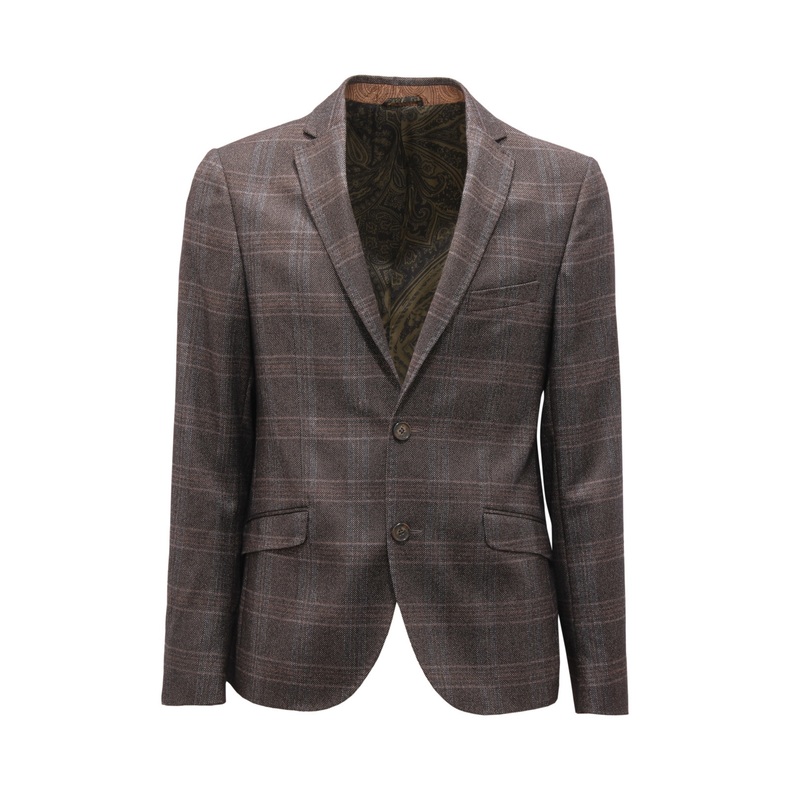 0297AU мужской шерстянойшелковый костюм в клетку abito uomo ETRO 116890₽