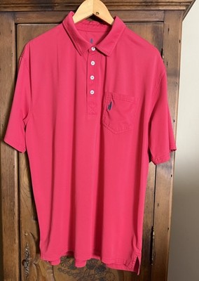 Johnnie-O Men s Size XL Red Short Sleeve Collared Single Pocket Polo Shirt