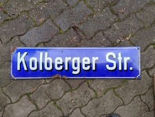 Znak drogowy emaliowany Kolberger straße Vintage Oryginał