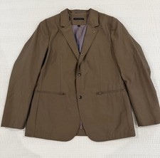 John Varvatos Suit Blazer Jacket Men 44 Brown Silky Purple Lining USA Made