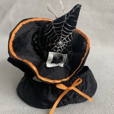 Halloween Witch Costume Hat for Cats Whisker City Black Orange Spider Web