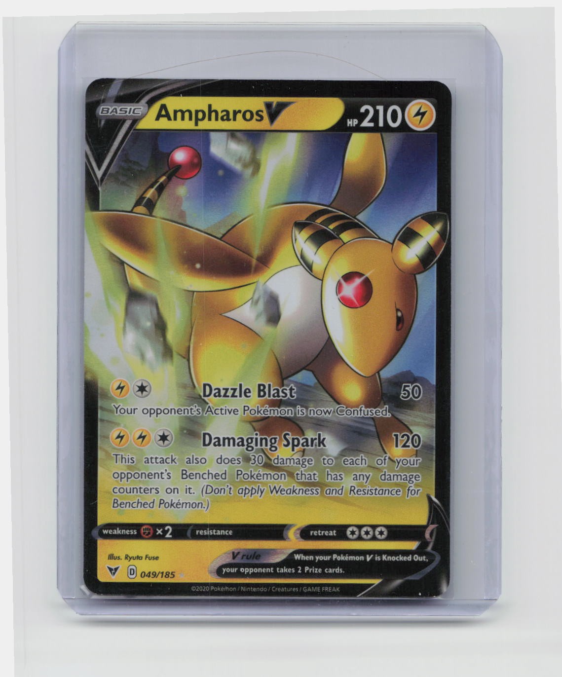 Ampharos V Ultra Rare SWSH04: Vivid Voltage 049/185 NM
