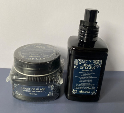 Davines Heart of Glass 5.29 oz Intense Treatment & 5.07 fl oz Sheer Glaze Blonde