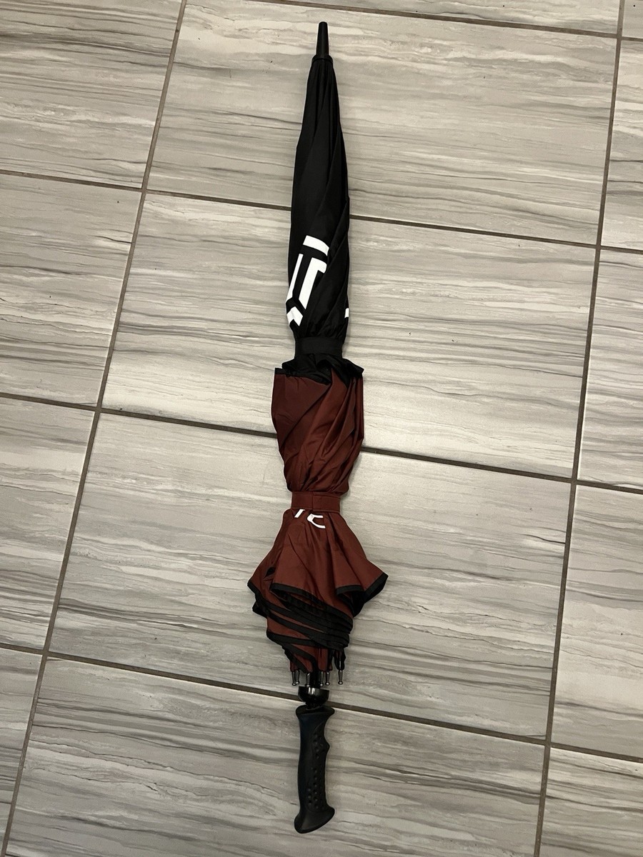 Vintage Nike Golf Tiger Woods TW Golf Umbrella Maroon & Blk Rare