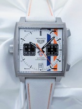 Tag Heuer Monaco Chronograph X Gulf Limited Edition Silver Dial Box & Papers
