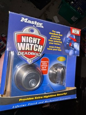 MASTER LOCK NIGHT WATCH DEADBOLT DOOR LOCK SATIN NICKEL FINISH  NEW!