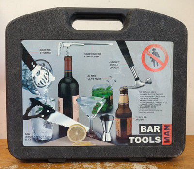 MAN Bar Tools Set Barbuzzo Geschenkset Hammer Flaschenöffner, Schraubendreher Korkenzieher