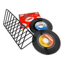 45rpm Vinyl Record Storage Rack - Premium 7inch Holder Stand Metal Wire Displ...