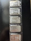 Lot of 5 - 1 Troy oz Silver Bar .999 Fine SILVER Made In USA