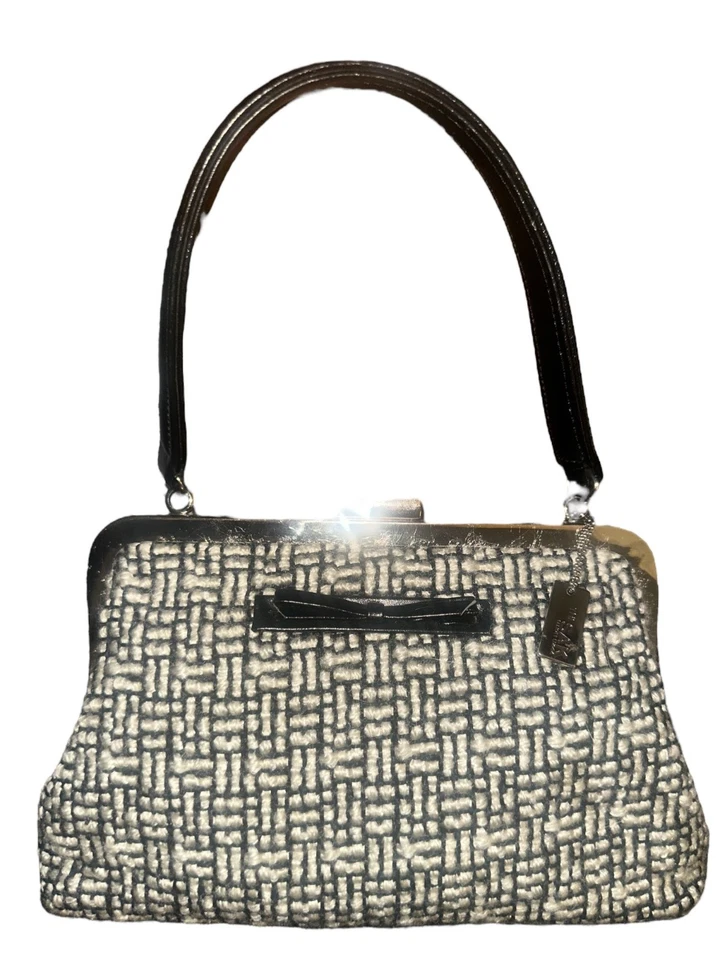 Sak Elliott Lucca сплетенный Дамская сумка черный Твидовая рамка застежка сумка мини сумка - Изображение 2 из 4