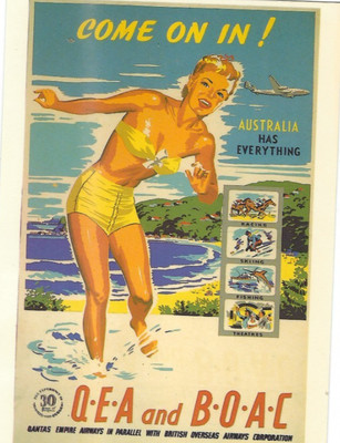 FLIEGER WERBEFLIEGE B.O.A.C UND B.E.A NACH AUSTRALIEN NO DGA 104
