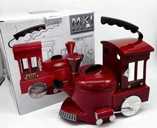 MKI Kamenstein Tea Kettle Pot World of Motion Steam Engine Train 613 Red