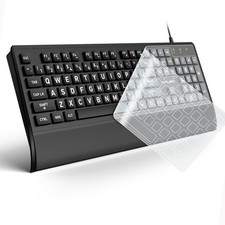 Large Print Computer Keyboard High Visibility Big Letter Laser Etched PC