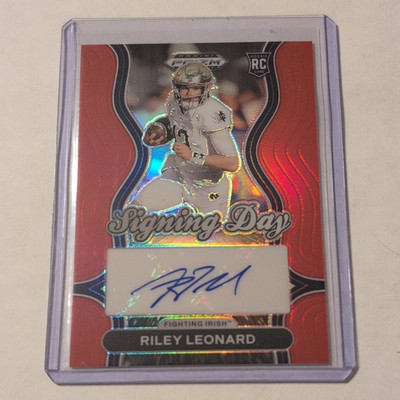 Panini 2025 Prizm Draft Picks Riley Leonard RC Auto Red Prizm /399 SD-RLD