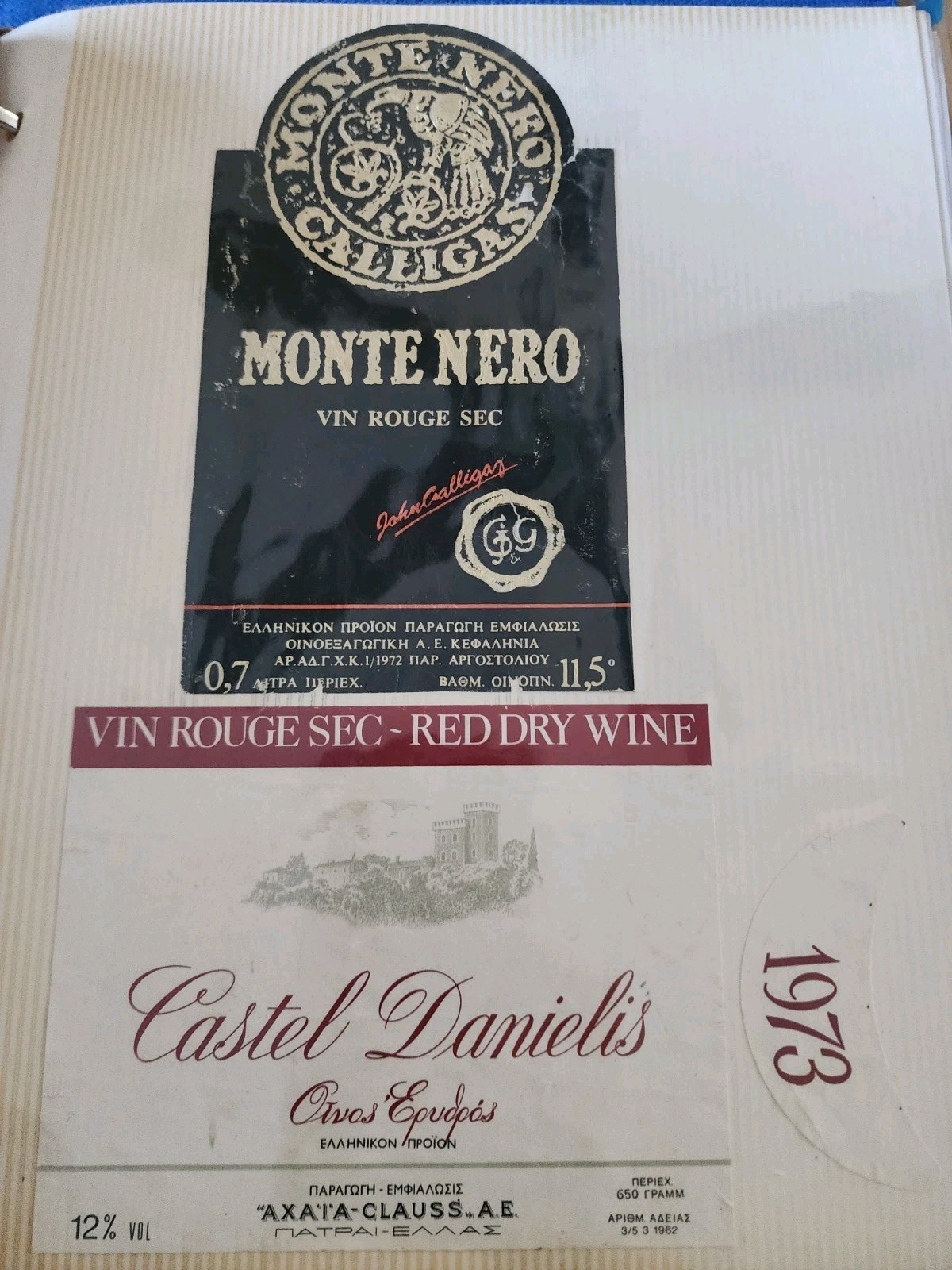 Scrapbook Of 150+ Vintage Wine Labels Many International Huge Collection