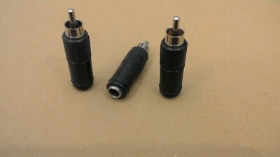 6,35 mm 1/4'' Klinke Buchse auf Cinch Phono Stecker Audio Adapter schwarz