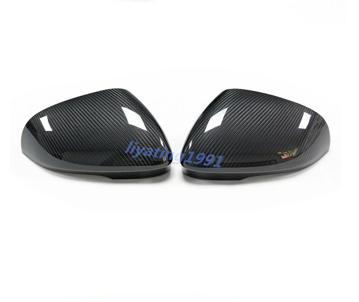 Tapas de cubierta de espejo retrovisor lateral de auto de fibra de carbono real Fit Jaguar XE/XF/XJ Foto 2 de 4