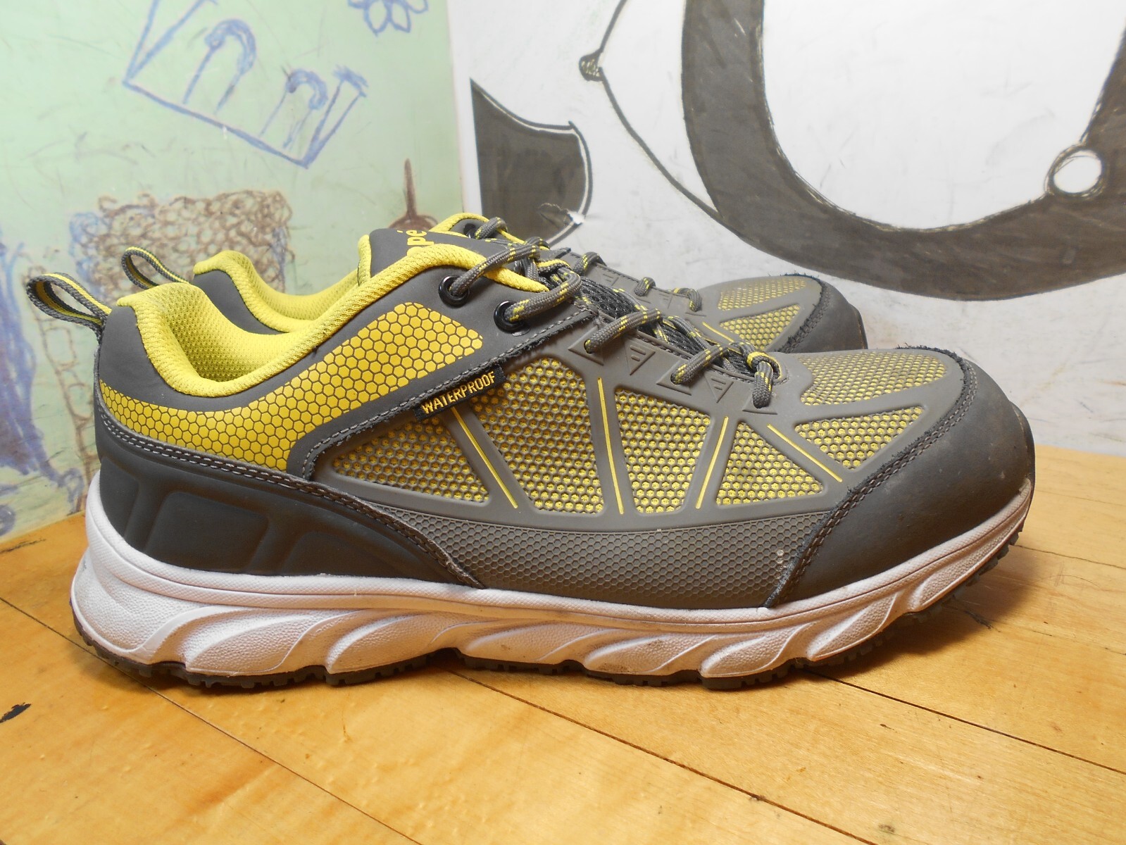 PANTOFOLA D’ORO Sneakers Propet grigie e gialle impermeabili antiscivolo punta di sicurezza uomo 11 5 EEE