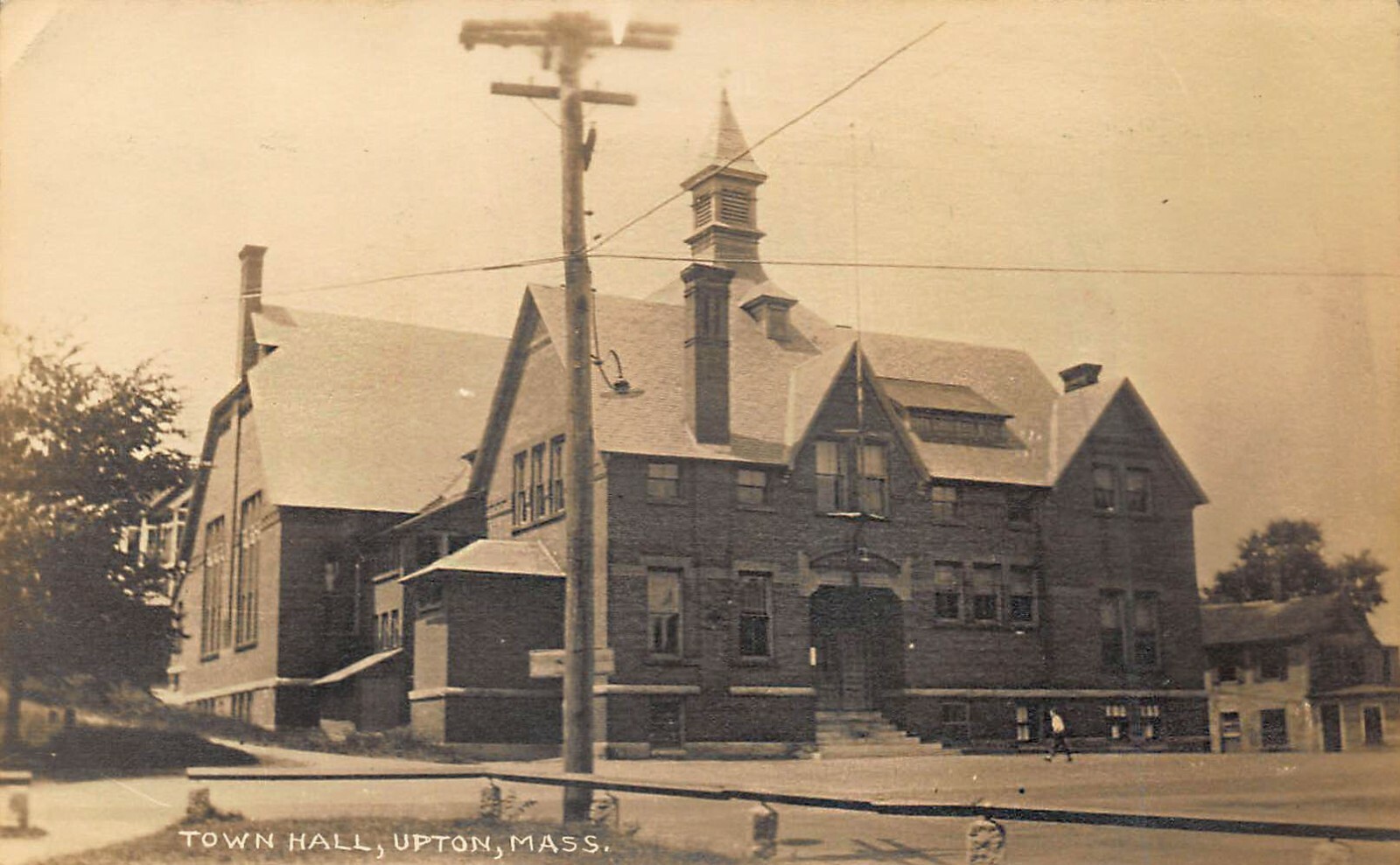 Upton MA Town Hall Real Photo Postcard eBay