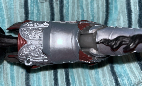 Medieval Horse Knight Figure 4.5" Fantasy Unbranded Silver Maroon Toy - Picture 3 of 3