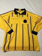 Epic Sports XL Adult Yellow Striped Long Sleeve Soccer Referee Jersey Shirt
