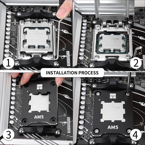 ASF-Black AM5 CPU Holder Corrective Anti-Bending Fixing Frame AM5 Full-fit Fi - Afbeelding 6 van 6