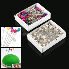 144X Dressmaking Sewing Pin Straight Pins Drops Head Pearl Wedding Tailor Craft