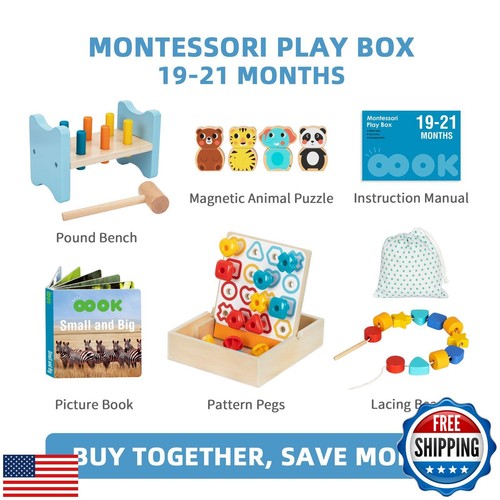 OOOK Montessori Educational Toys for 18 + Months, 6 in 1 Learning Toys Set fo - Picture 2 of 5