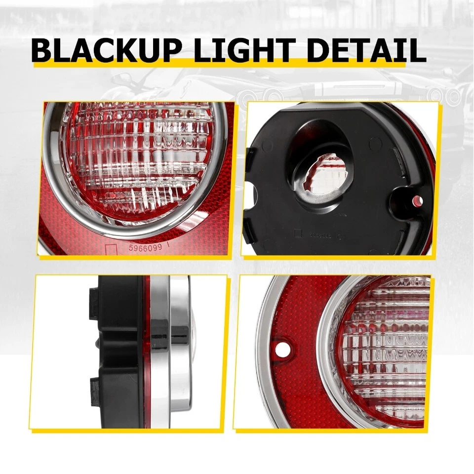 4x Rear Tail Light Backup Lamp Housing Lens For 1975-1979 Chevrolet Corvette C3 - Image 4 of 4