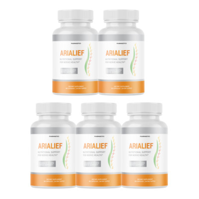 AriaLief Brain Pills - Nerve Health & Cognitive Support Supplement - 5 Bottles