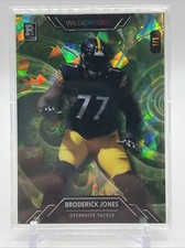1/1 Broderick Jones 2023 Wildcard Wildchrome Green Fractal Rookie - Steelers