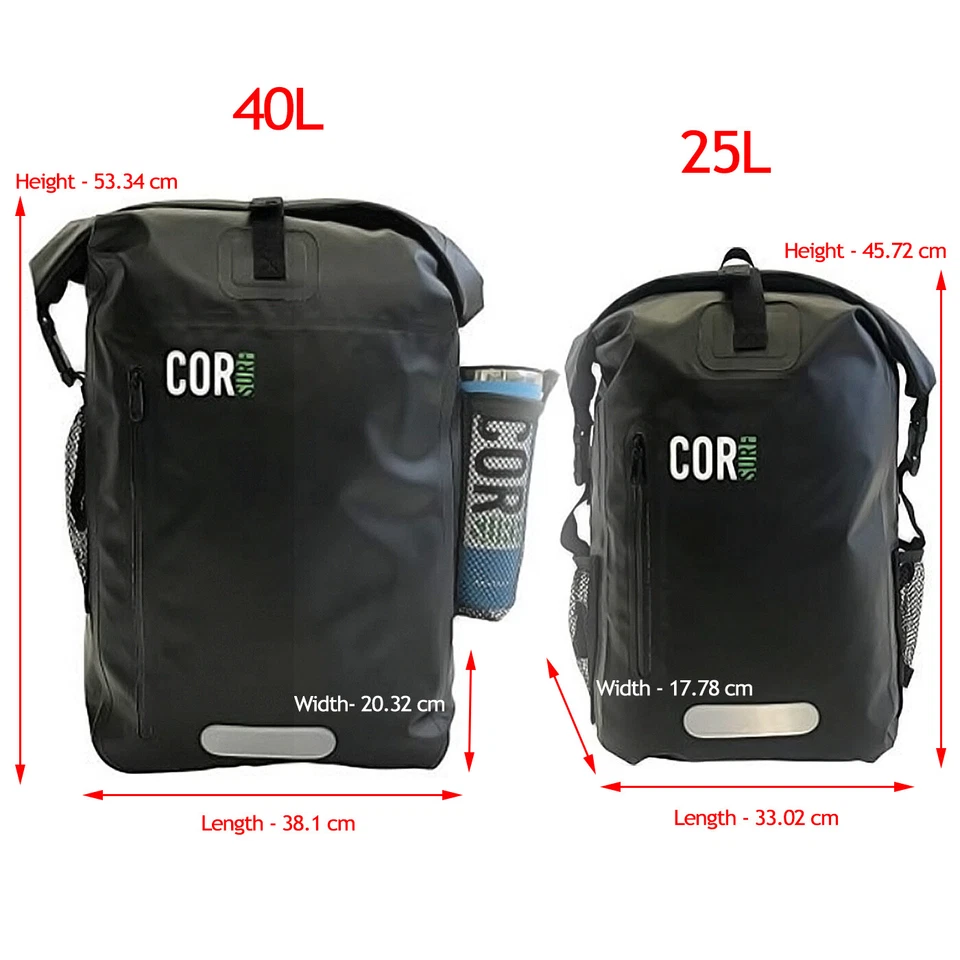 COR Surf Waterproof Dry Backpack with Laptop Sleeve | Roll-Top DryPack 25L or 40 - Image 2 of 4