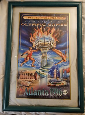 CENTENNIAL OLYMPIC GAMES ポスター　　中古 RARE!! Vintage Atlanta 1996 Centennial Olympic Games Original