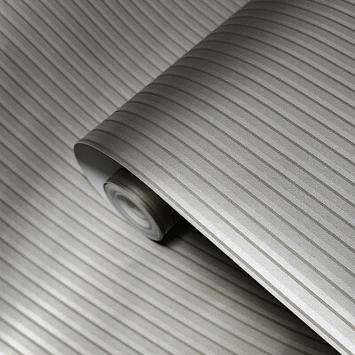 Gun metal platinum silver foil metallic vertical lines contemporary wallpaper