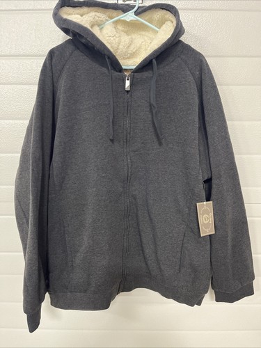 Victory Outfitters Charcoal Ladies Fleece Zip Up Hoodie Sherpa Lining 2X 3X - 第 1/5 張圖片